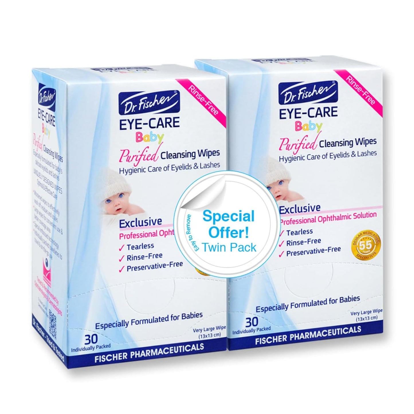 Dr. Fischer Baby Eyelid Wipes - Gentle & Hypoallergenic