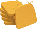 D-Shaped Chair Cushions 17 x 16 in Set of 6 - Golden Yellow