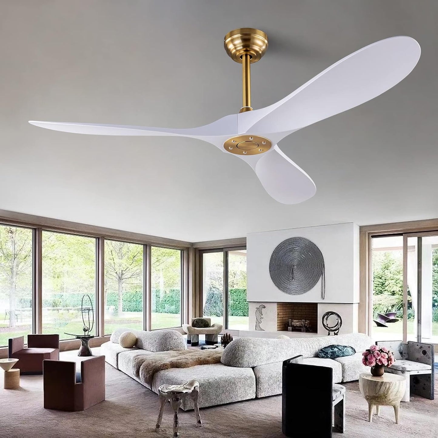 52 Inch Ceiling Fan with Remote Control for Indoor Outdoor Use