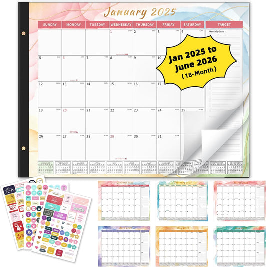 Large 22'' x 17'' 18-Month 2025-2026 Desk Calendar