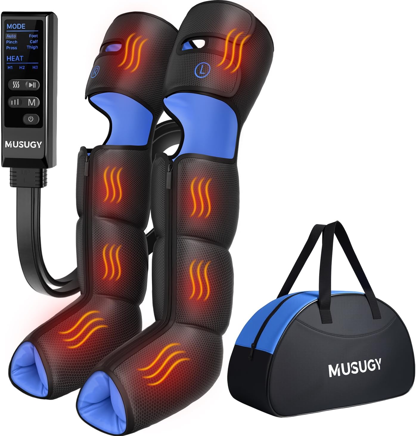 Leg Massager with Heat and Compression for Pain Relief