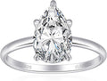 Elspeth 925 Sterling Silver Pear Engagement Ring - Classic Teardrop