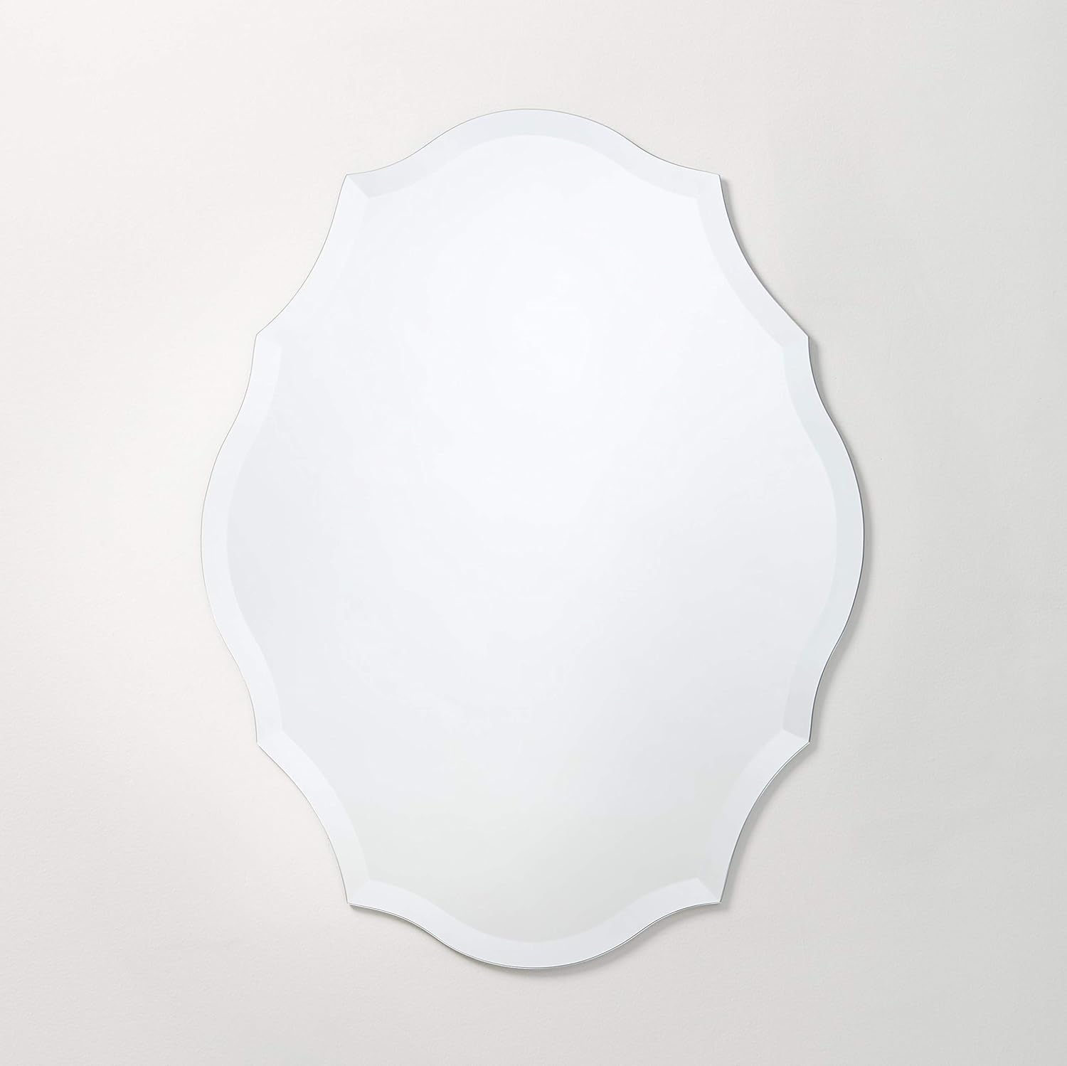 Better Bevel Frameless Oval Mirror with Beveled Edge Design