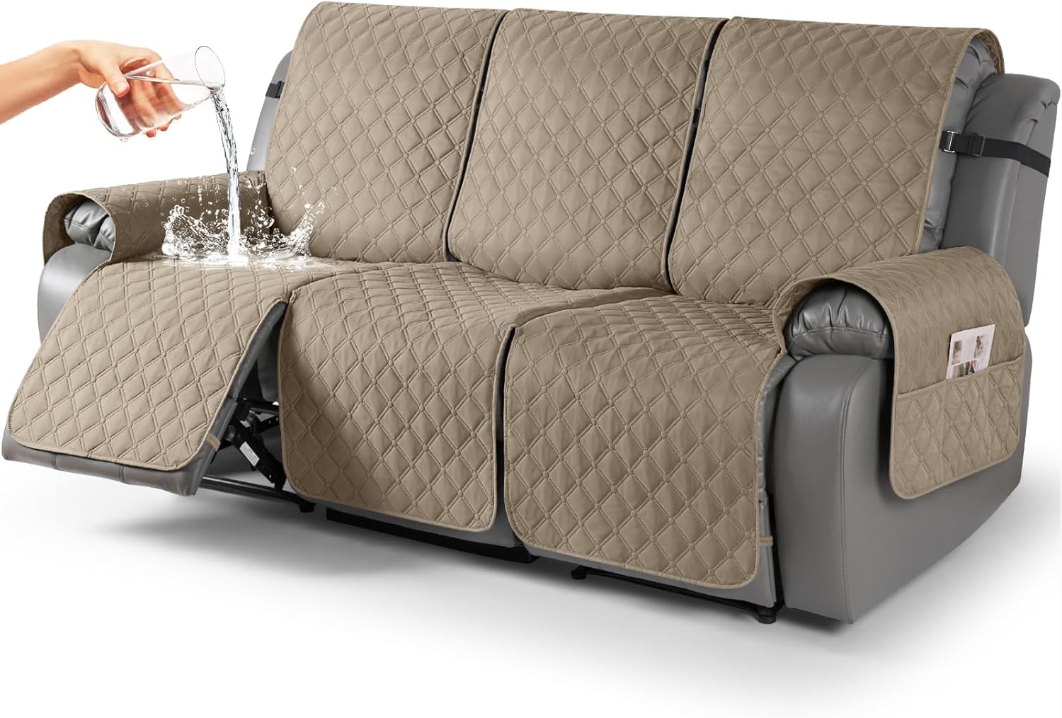 100% Waterproof Recliner Covers for Pets and Kids - Khaki