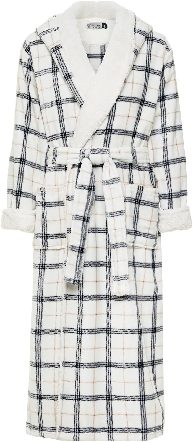 Plush Fleece Hooded Mens Bathrobe for Ultimate Comfort