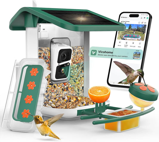 WOSPORTS Smart Bird Feeder: AI Identify 10000+ Bird Species