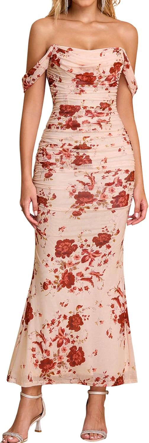 KUTUMAI Off The Shoulder Maxi Dress for Elegant Occasions