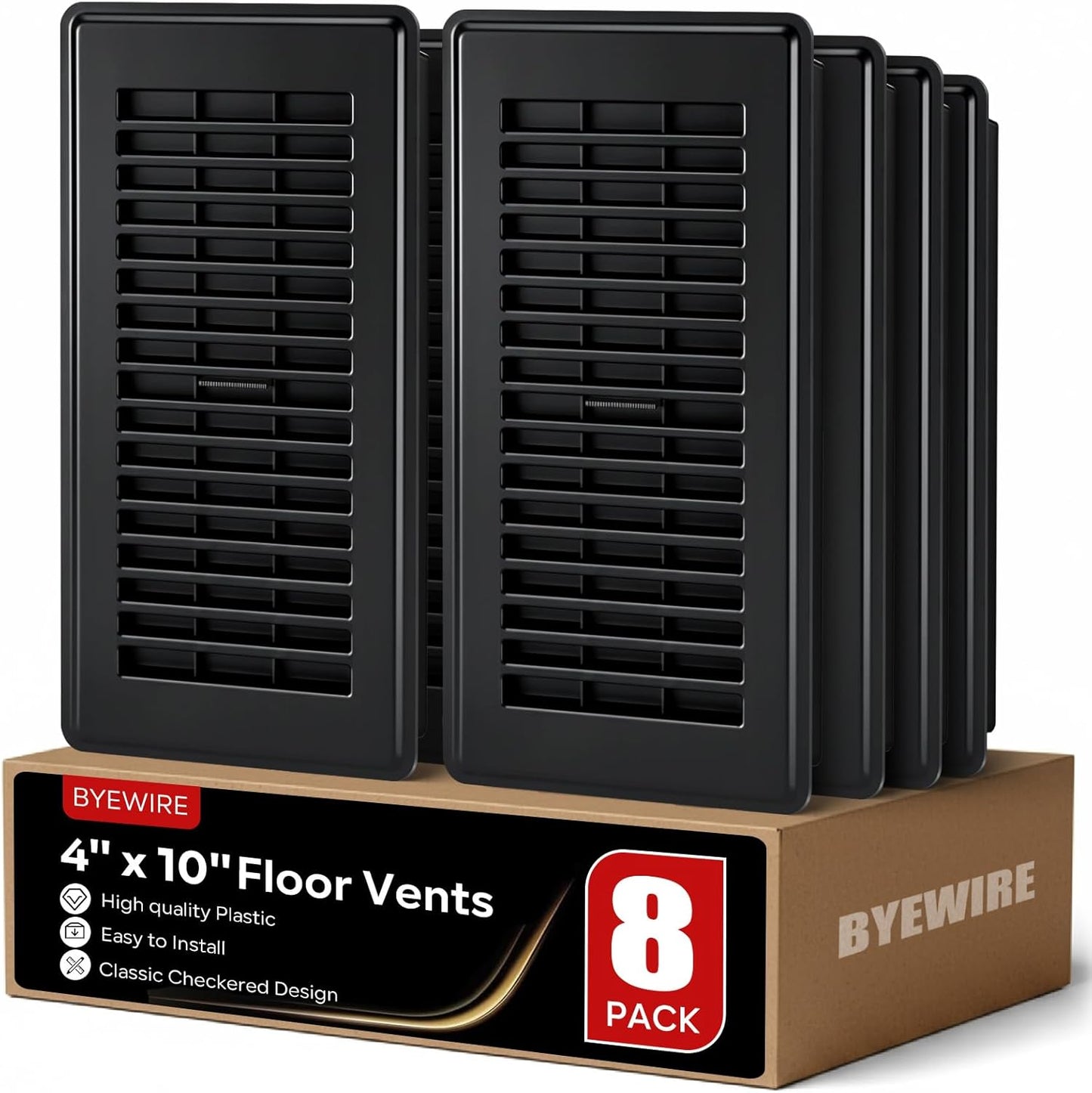 4x10 Floor Register Covers for Home and Office - 8 Pack