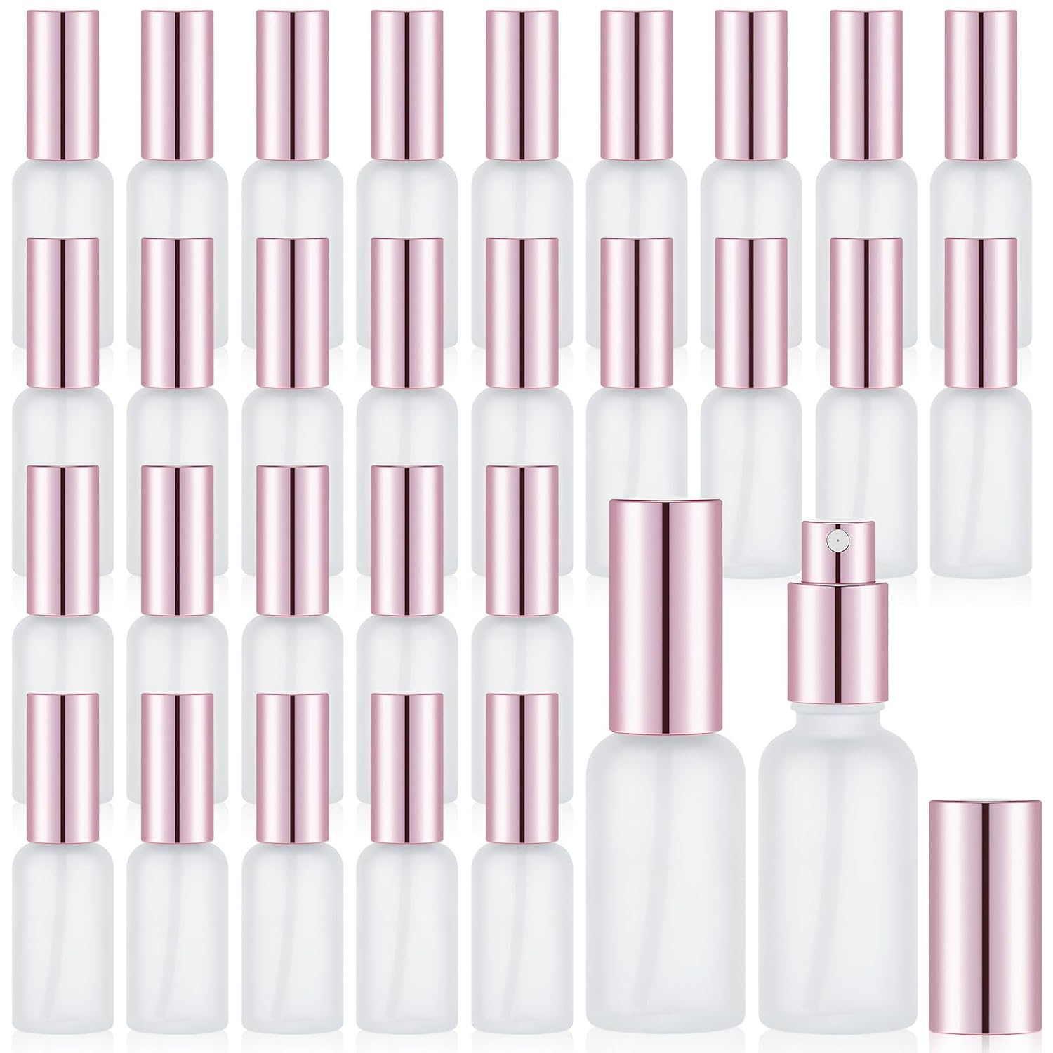 30 Pcs Rose Gold Glass Spray Bottles for Perfume and Travel
