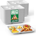 JOLLY CHEF Compostable 5 Compartment Paper Plates 500 Pack - Durable