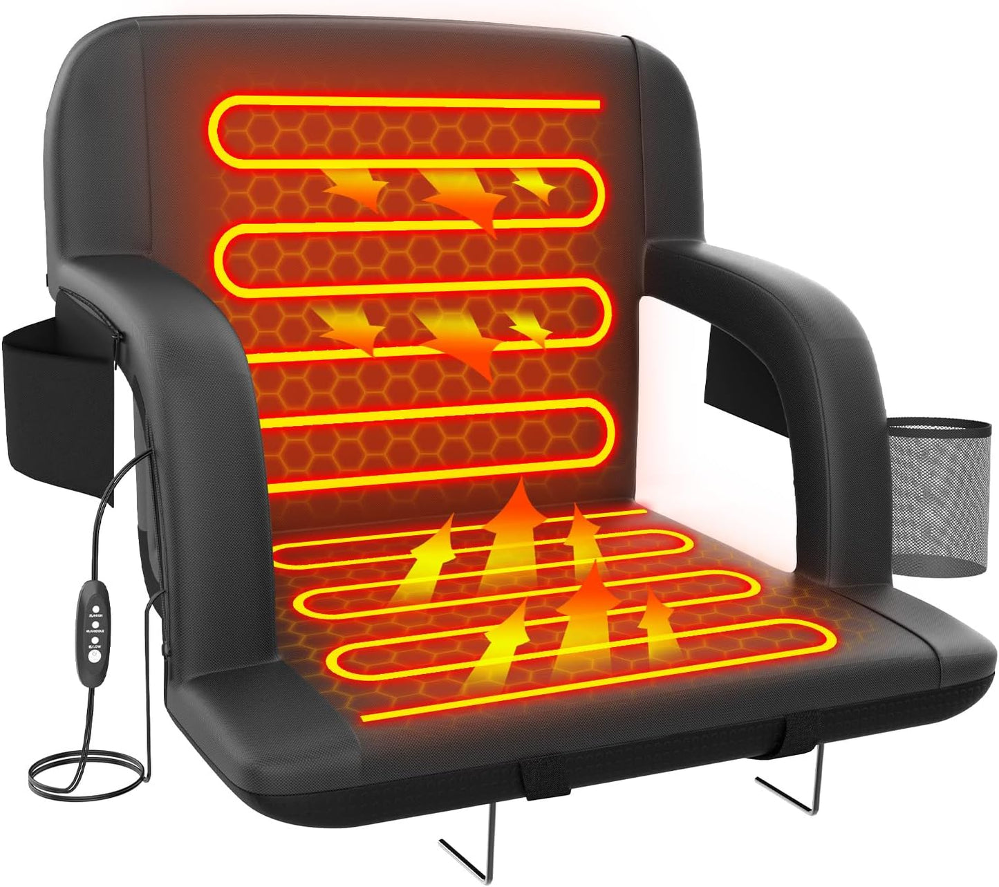 Suteck Heated Stadium Seat with Back Support for Ultimate Comfort
