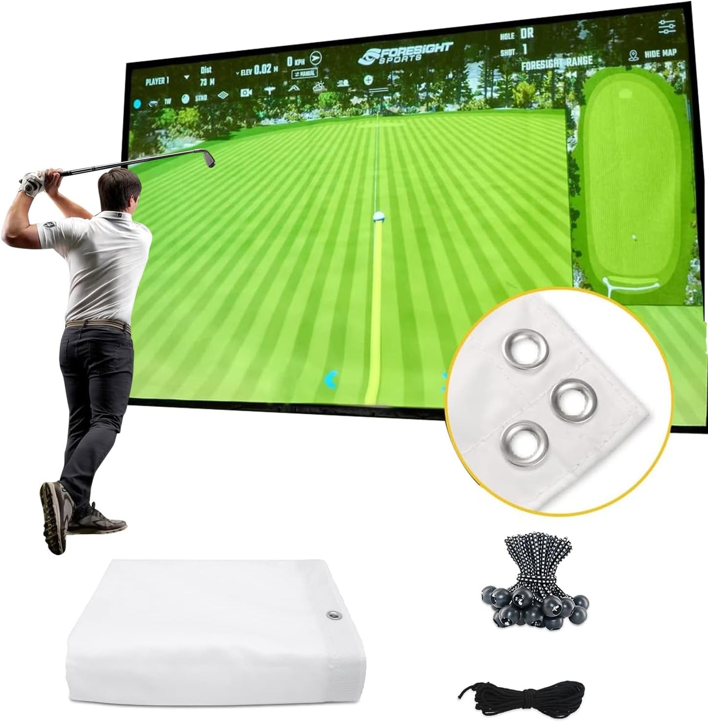 Golf Simulator Impact Screen for Indoor Golf Training Practice