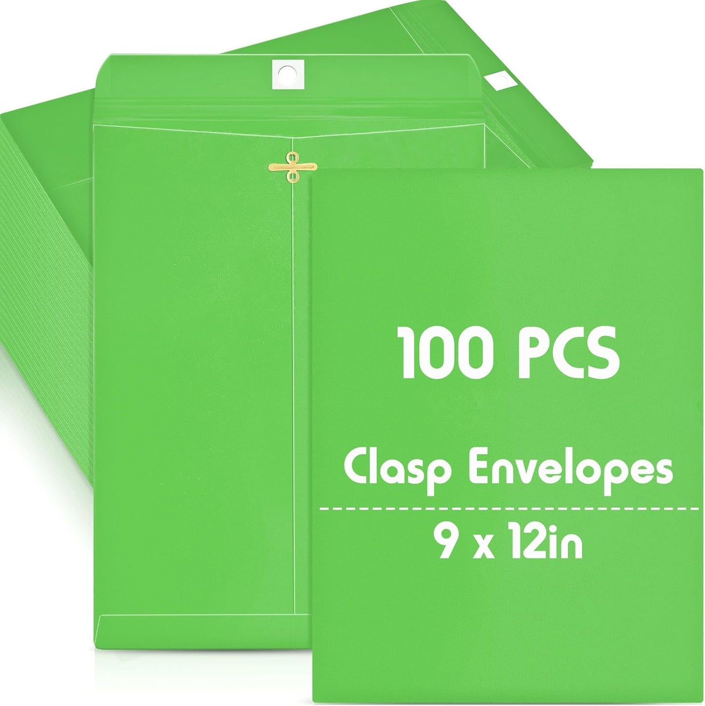 Geyee 100 Pcs Clasp Manilla Envelopes for Home Office Use