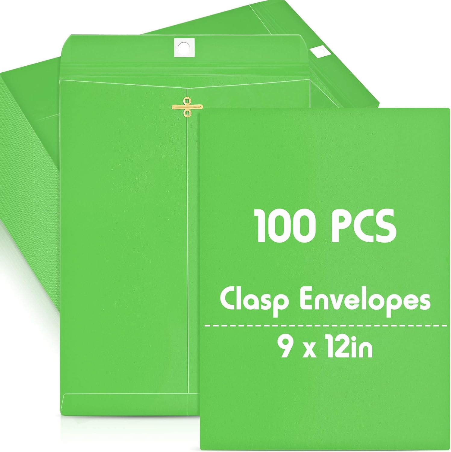 Geyee 100 Pcs Clasp Manilla Envelopes for Home Office Use