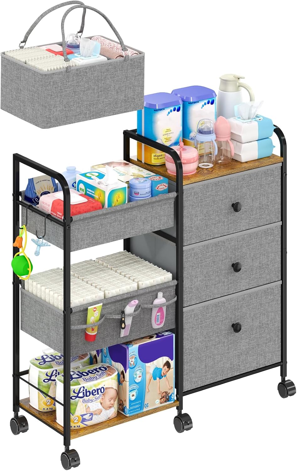 2In1 Baby Diaper Caddy Organizer for Nursery and Bedroom