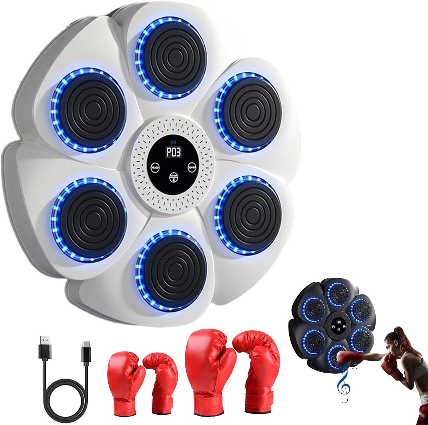 Wall Mounted Bluetooth Music Punching Pad - 9 Speeds