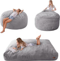 Giant Bean Bag Chair Bed for Adults - Convertible Floor Sofa Mattress