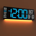 16in Large Digital Wall Mount Clock - Big LED Countdown, RGB Colors