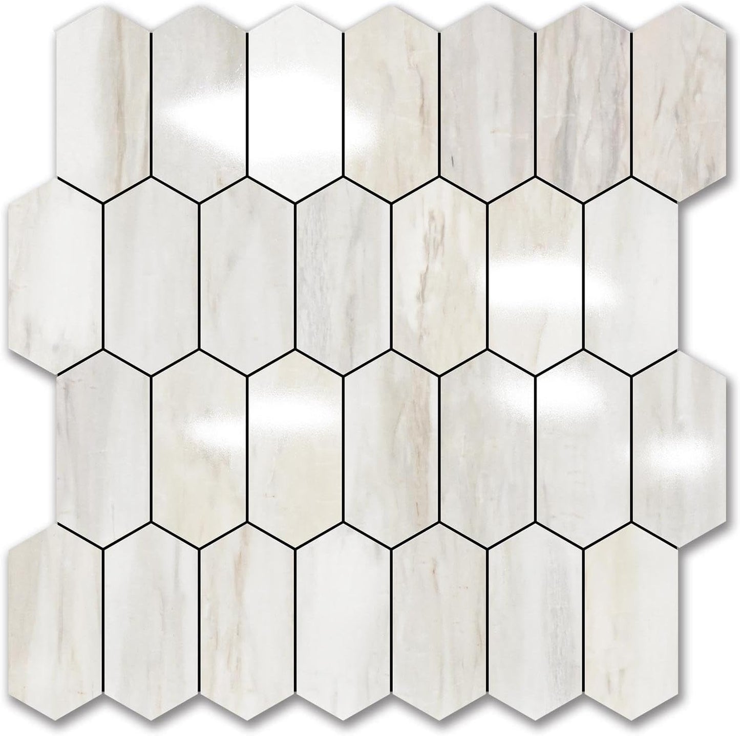 Vamos Tile Long Hexagon Peel and Stick Backsplash for Home