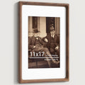 11x17 Picture Frame Natural Walnut with Mat - Handmade Wood Display