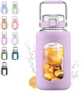 84oz Glass Water Bottle with Stainless Steel Handle for Gym