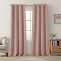 100% Blackout Curtains 52 x 108 in Blush Pink Linen - Room Darkening