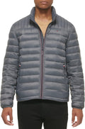 Tommy Hilfiger Mens Embroidered Logo Puffer Jacket (Style YBHQ)