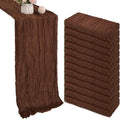 Cheesecloth Table Runner 35x120 in 12 Pack Brown - Rustic Boho Decor