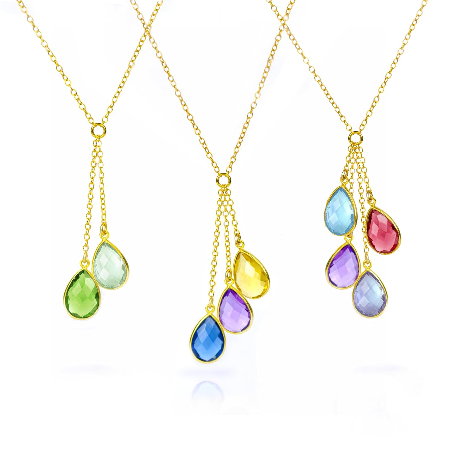 Custom Layered Birthstone Lariat Necklace for Meaningful Gifts