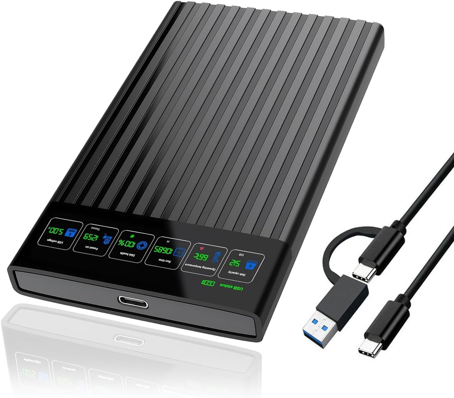 500GB Portable HDD with HD LCD Display - HWAYO