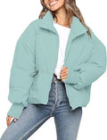 MEROKEETY Women's Winter Zip Puffer Jacket - Warm Short Down Coat