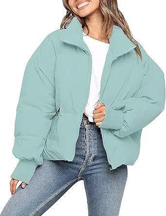 MEROKEETY Women's Winter Long Sleeve Zip Puffer Jacket Review