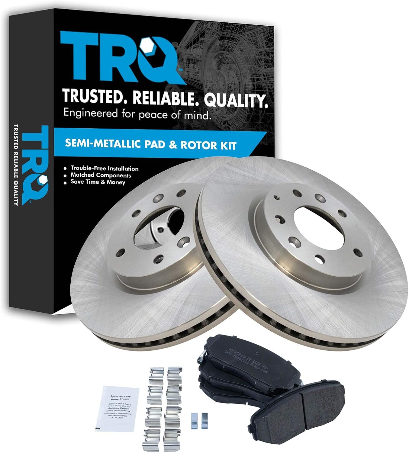 TRQ Front Brake Pad & Rotor Kit for 2007-2012 Mazda CX-7