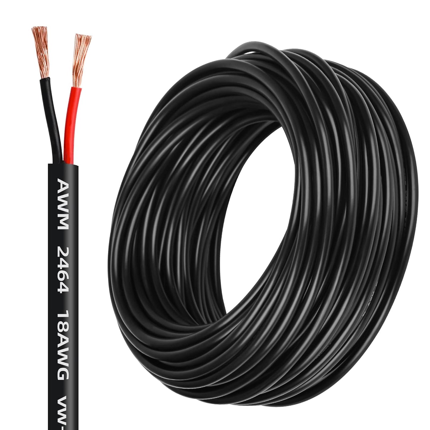 18 Gauge 2 Conductor Flexible Extension Power Cord for Auto Use