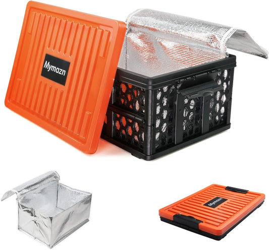 Mymazn Trunk Crate Organizer with Cooler for Car Travel