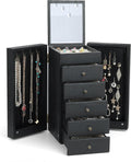 Elegant 6-Layer Jewelry Box Organizer with Mirror & Drawers