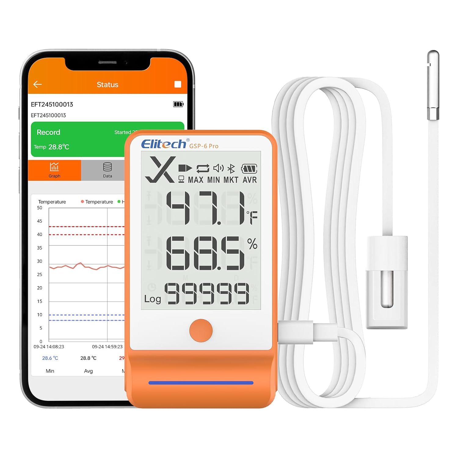 Elitech Bluetooth Thermometer Data Logger for Vaccine Storage