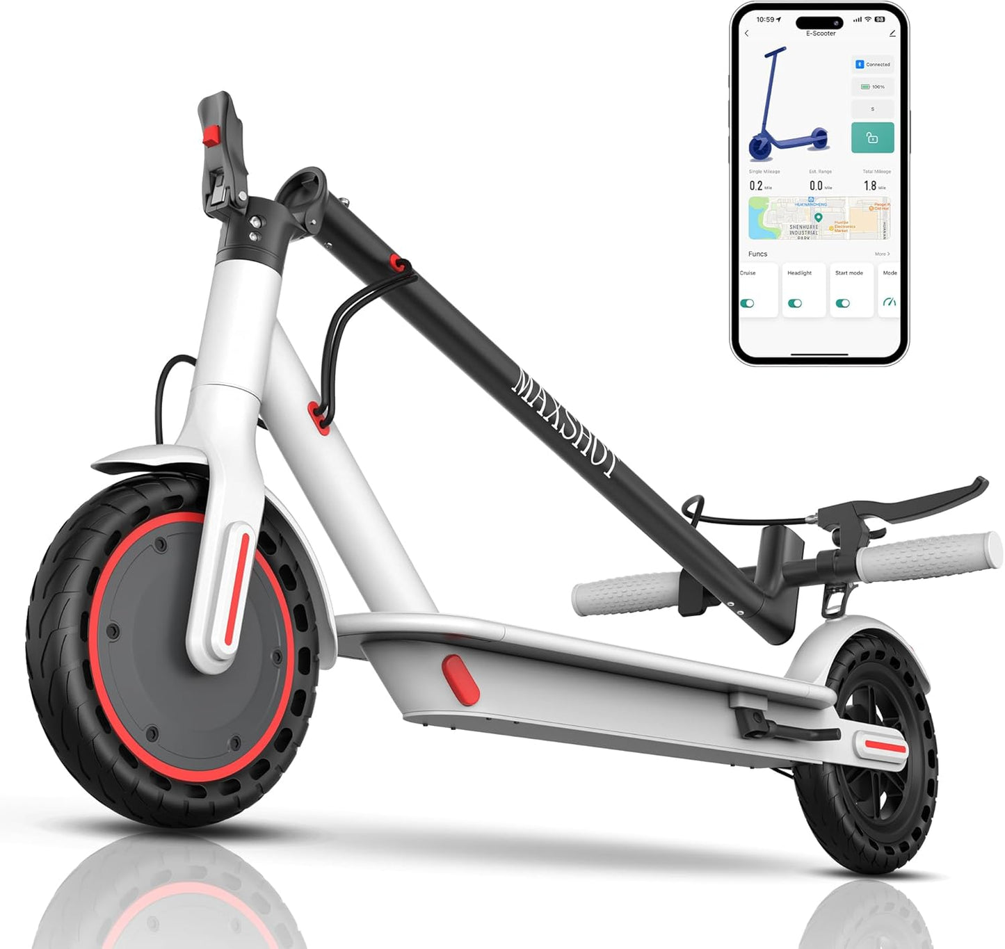 MAXSHOT Electric Scooter for Adults with 350W Motor and Speed