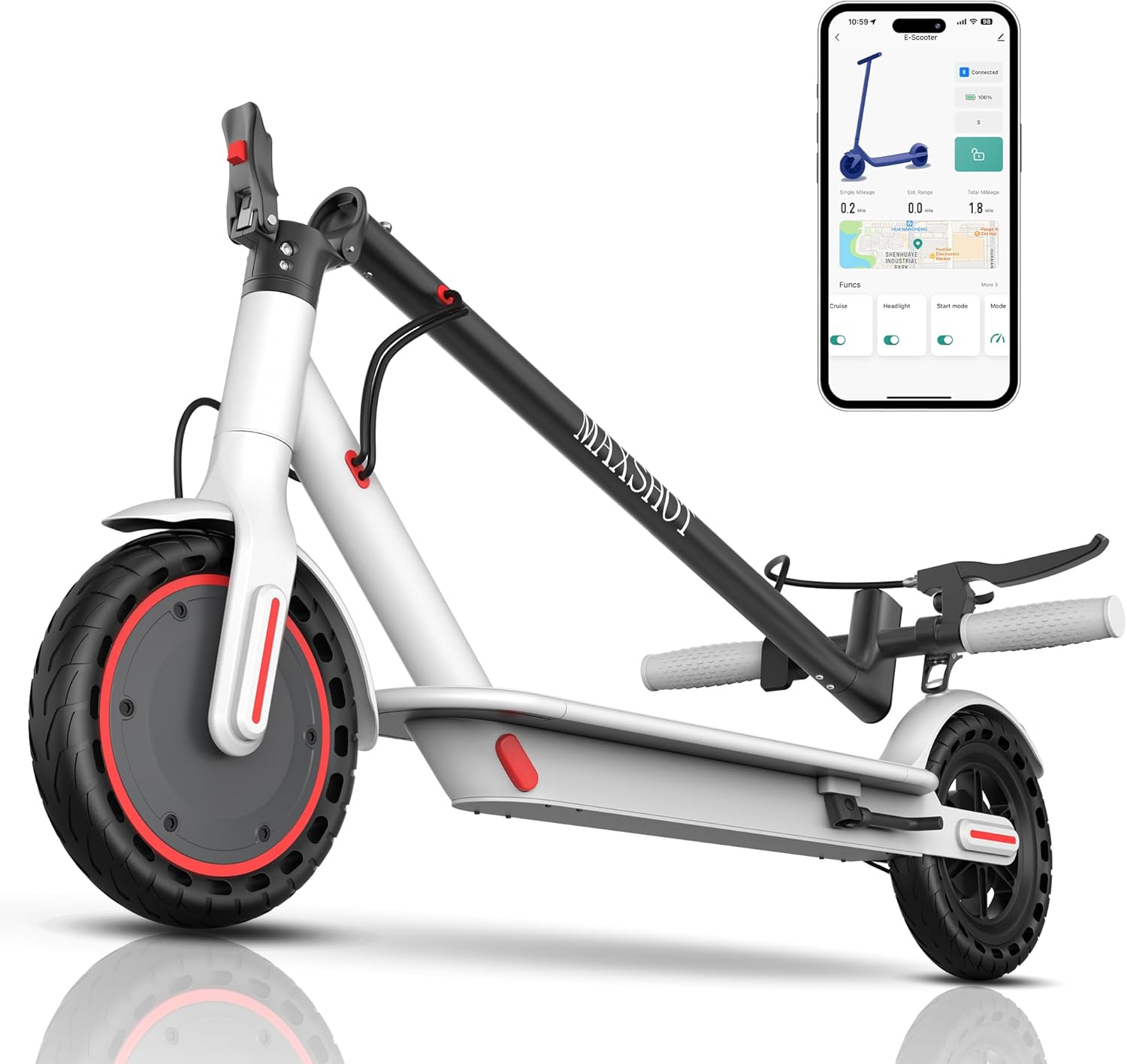 MAXSHOT Electric Scooter for Adults with 350W Motor and Speed