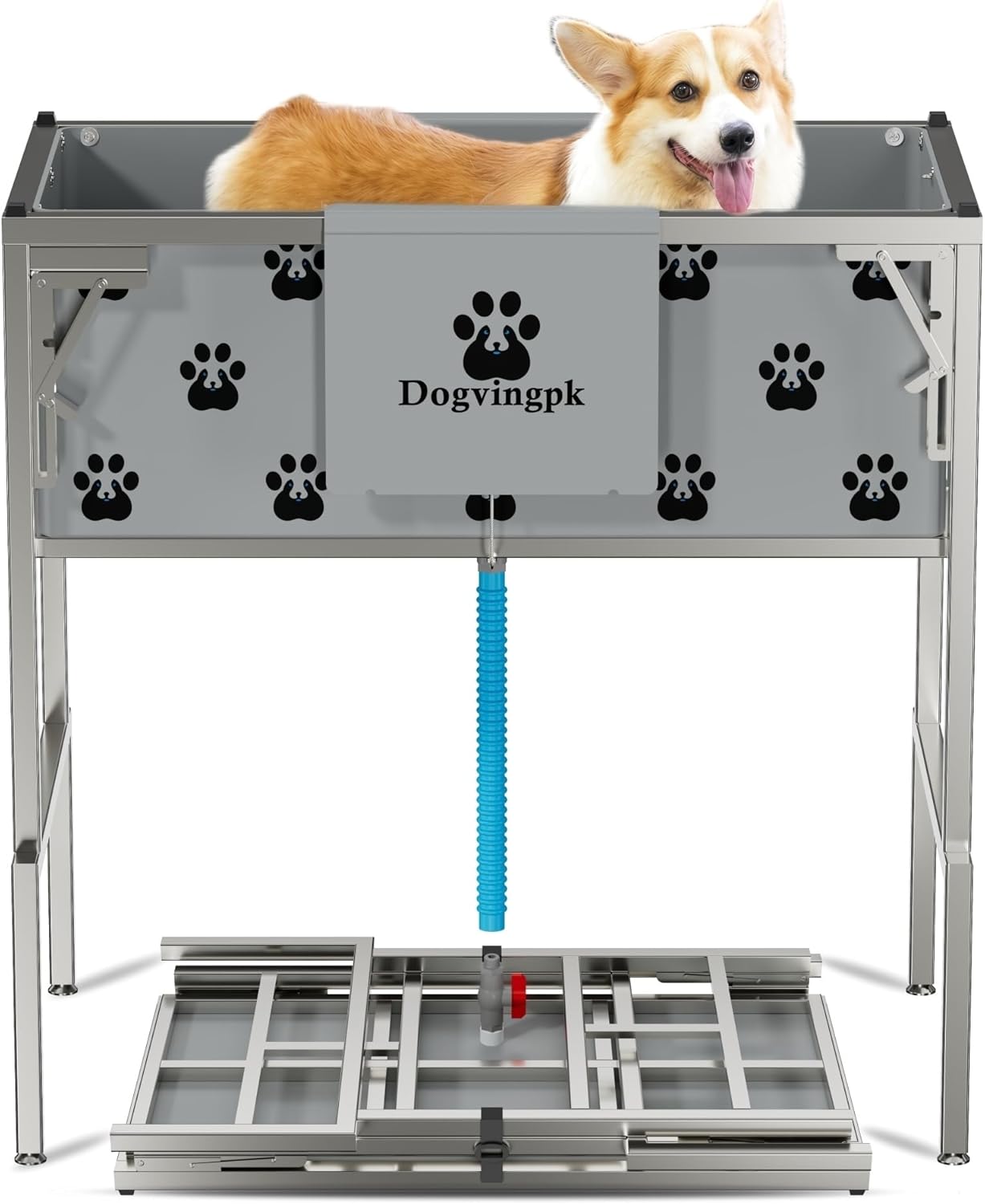 Foldable Elevated Dog Bathtub for Easy Pet Bathing and Grooming