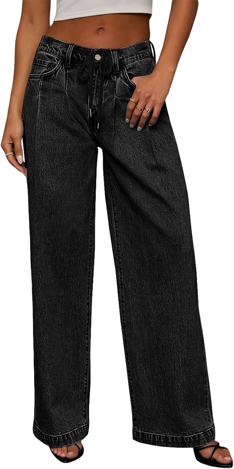 Trendy Wide Leg High Waisted Baggy Jeans for Women