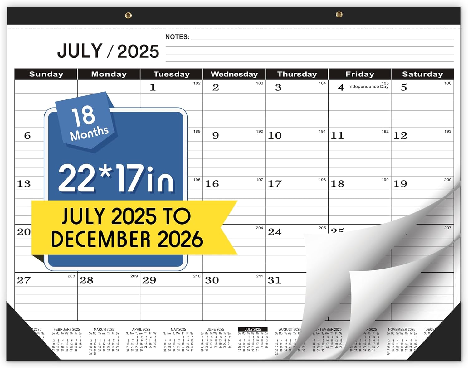 Large Desk Calendar 2025-2026 for Effective Planning