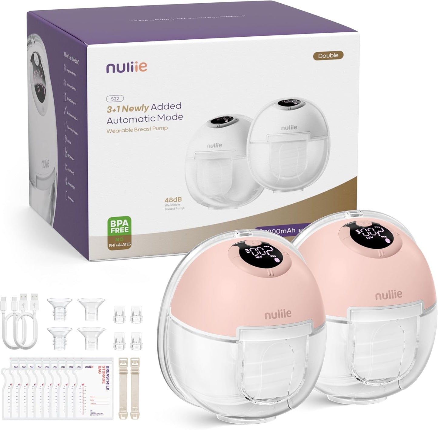 Nuliie Hands-Free Breast Pump S32: Portable & Efficient Pumping