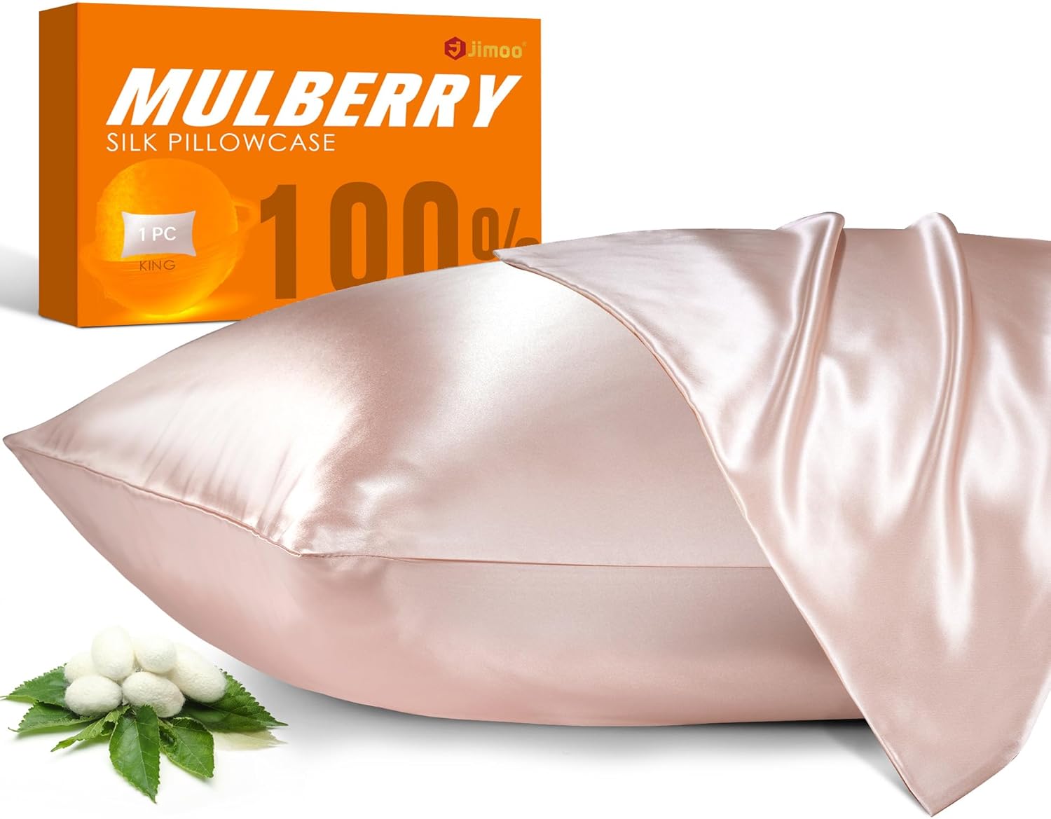 100% Mulberry Silk Pillowcase for Hair and Skin, King Size