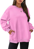 Womens Oversized Fleece Sweatshirt Crewneck with Pockets - Cozy Fit