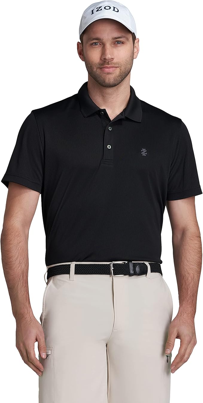 IZOD Men's Performance Golf Grid Polo for Ultimate Comfort