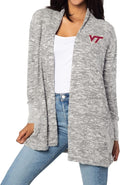 chicka-d Women's Cozy Fleece Cardigan Heather Grey - Team Logo Comfort