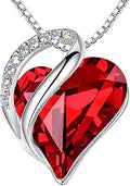 Leafael Infinity Love Heart Necklace with Birthstone Pendant