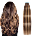 Tape in Hair Extensions Ombre Chocolate Brown to Caramel Blonde - 20