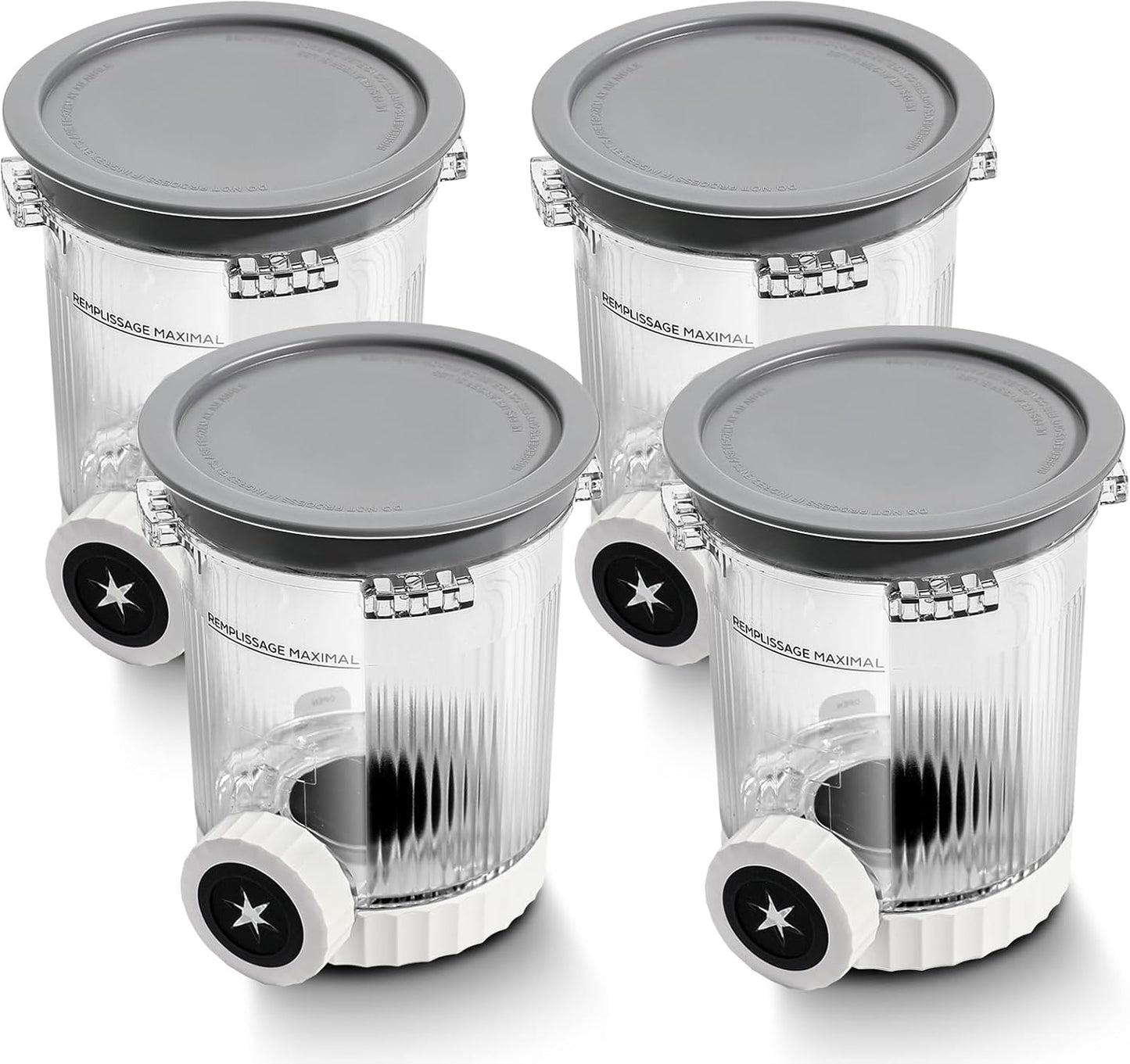 4 Pack Swirl Ice Cream Makers Pints and Lids for Ninja NC700